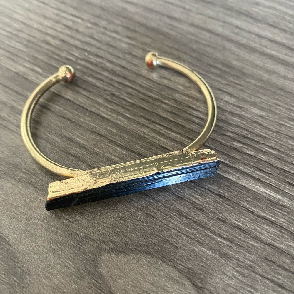 Black & gold cuff bracelet